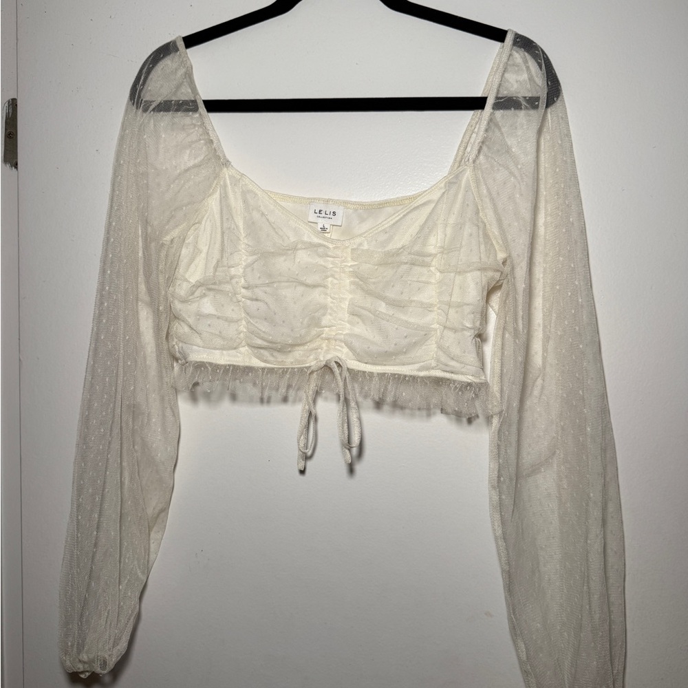 LELIS Cream Sheer Women's Top